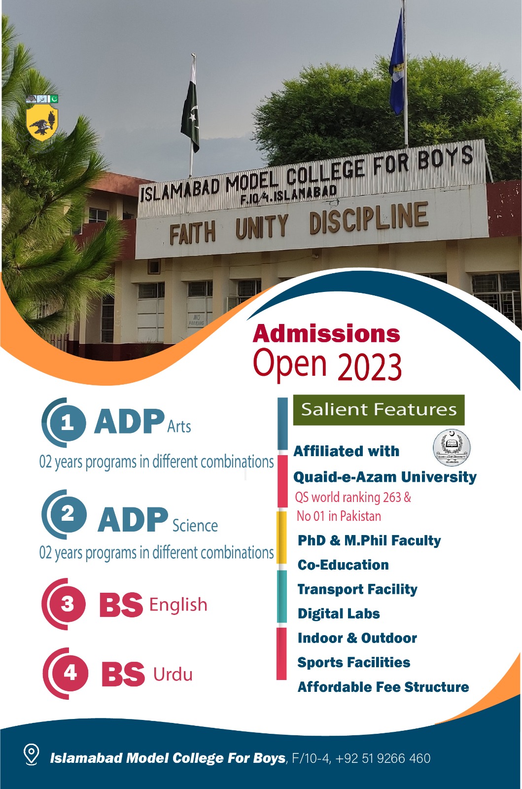 Admissions Open in BS / ADP (Session 2023-2024)
